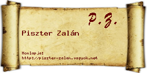 Piszter Zalán névjegykártya