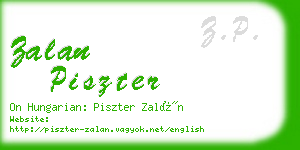 zalan piszter business card